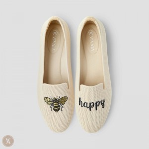 Loafers Vivaia Audrey Creme Blancas | RXYC6422