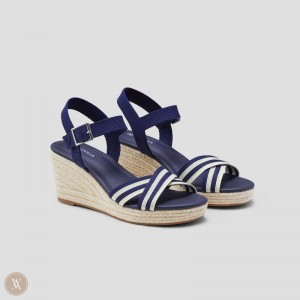 Sandalias Vivaia Sally Azul Marino Rayadas | TKKW6498