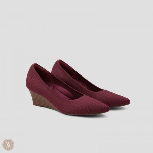 Tacones Vivaia Aria Wedge Pro Burdeos Rojas | PKCY8822