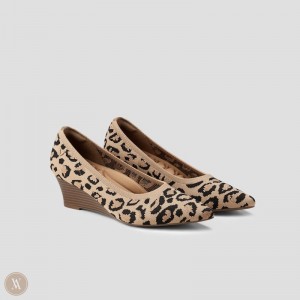 Tacones Vivaia Aria Wedge Pro Leopardo Oscuro | IVBW2789