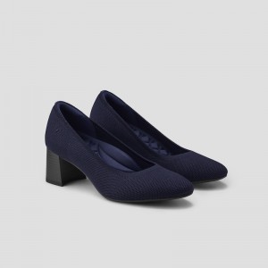 Tacones Vivaia Tamia Block Heel Azul Marino | IRRG1197