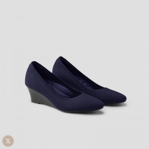Tacones Vivaia Tamia Wedge Pro Azul Marino | BHUK4924