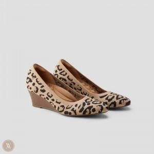 Tacones Vivaia Tamia Wedge Pro Leopardo Oscuro | GLKT0671