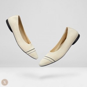 Zapatos Planos Vivaia Aditi Rayadas Creme | SDII0650
