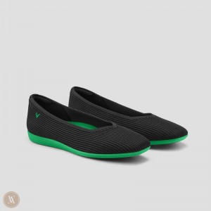 Zapatos Planos Vivaia Margot CloudWalker Negras Verde | ZOLU2730